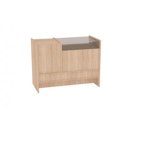 MOSTRADOR BASIC ENCIMERA DE CRISTAL Y MÓDULO DE CAJA