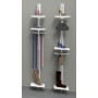 SOPORTE CENTRAL PARA ESTANTE CRISTAL DE BARRA OVAL . CROMO.