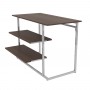 KIT ESTRUCTURA DE MESA CON BARRA Y ESTANTES. CROMO.