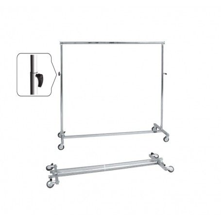 PERCHERO METÁLICO 150CM PLEGABLE. CROMO.